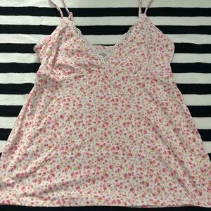 Laura Ashley Pink and White Floral Top